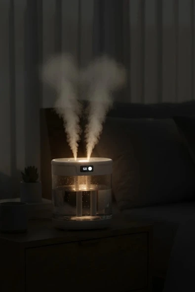 Blic G15 Digital Çift Sprey Hava Nemlendirici 1.5 Litre Kapasiteli, Ultrasonik Soğuk Buhar Makinesi ve Gece Lambası - 5