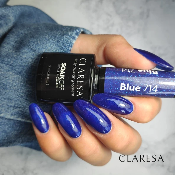 Claresa Kalıcı Oje Blue Parıltılı Derin Mavi 714 5gr - 2