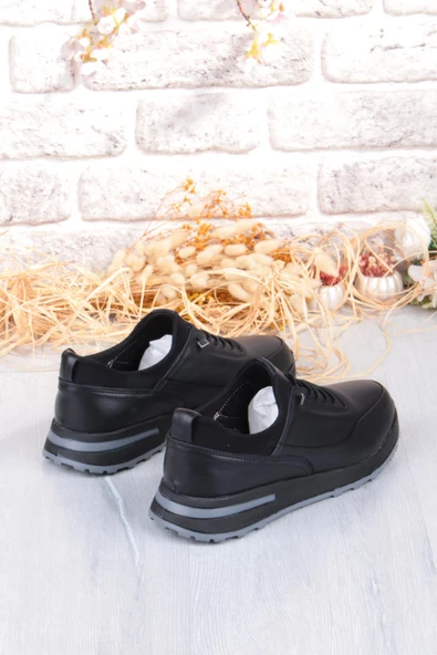 Mehmet Mete 42860 Face Hafif Rahat Lastik Bağcıklı Hakiki Deri Erkek Ayakkabı - Resim 5