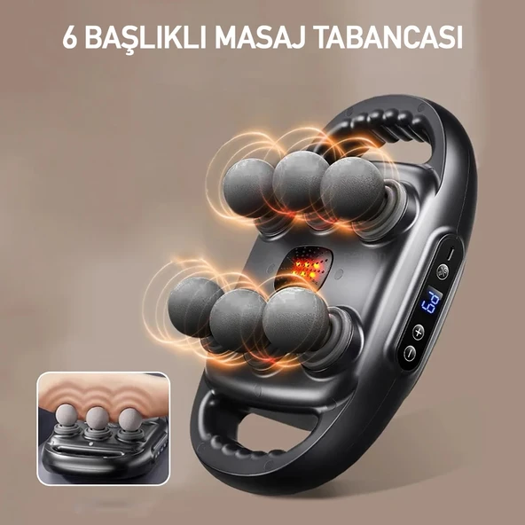 Şarjlı 6 Başlıklı Infrared Hilda Masaj Aleti Fonksiyonel Masaj Aleti Boyun Masaj Aleti Sırt Masaj Aleti Tüm Vücut Masaj Aleti Şarjlı Masaj Aleti Masaj - Resim 3