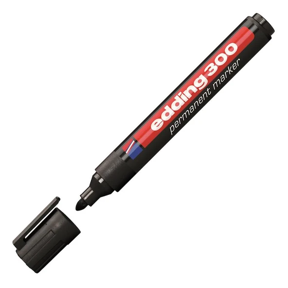 EDDING PERMANENT MARKÖR E-300 SİYAH 10 Adet ürün görseli