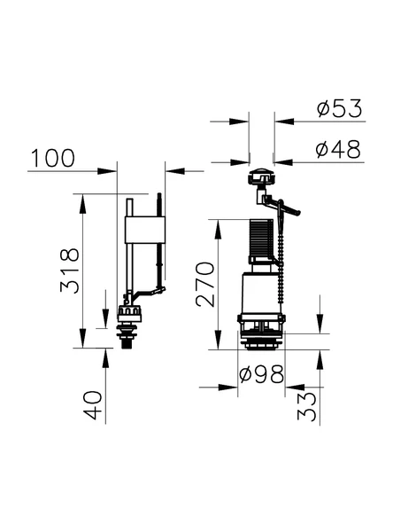 KALİTE VİTRA 330B1314 Rezervuar İç Takım, Alttan Su Girişli, 6 L - Resim 2