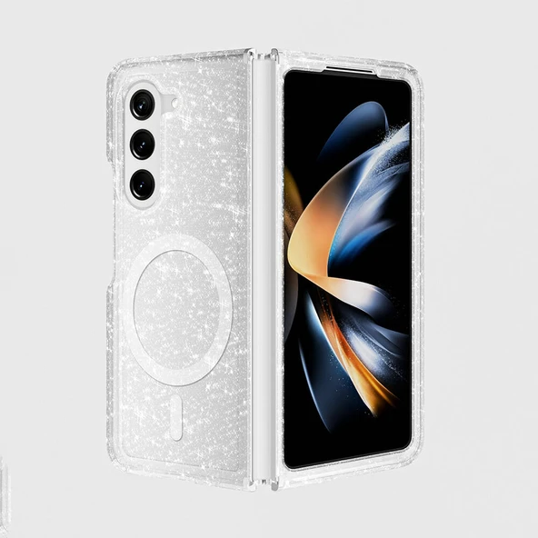 Galaxy Z Fold 6 Kılıf M-safe Şarj Özellikli Parlayan Simli Saydam Renkli  Allstar Kapak ürün görseli