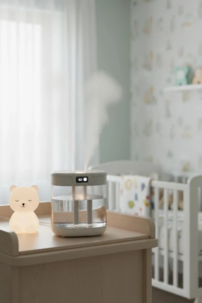 Blic G15 Digital Çift Sprey Hava Nemlendirici 1.5 Litre Kapasiteli, Ultrasonik Soğuk Buhar Makinesi ve Gece Lambası - 2