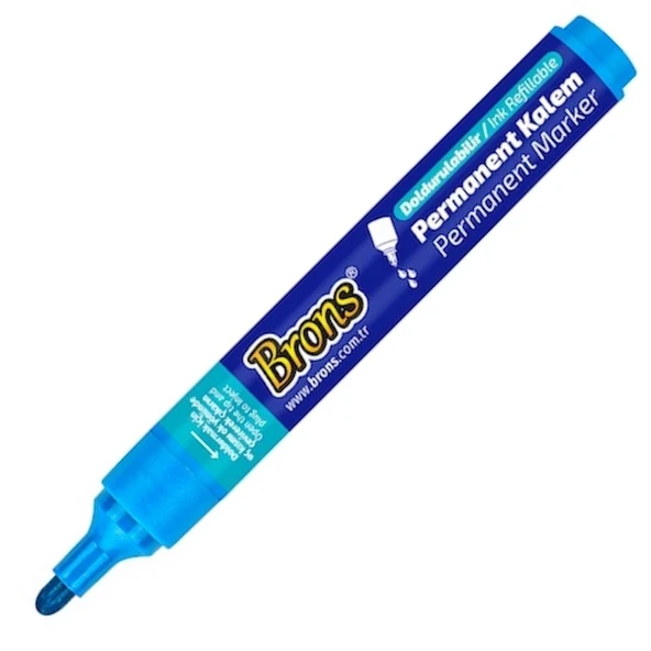 BRONS PERMANENT KALEM YUVARLAK UÇ MAVİ BR-9621 - Resim 2