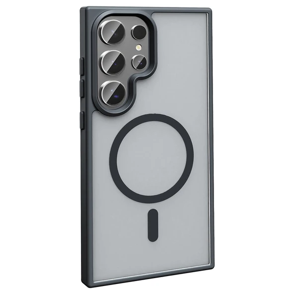 Galaxy S25 Ultra Kılıf M-safe Şarj Özellikli Mat Arka Yüzey  Sio Kapak - Resim 5