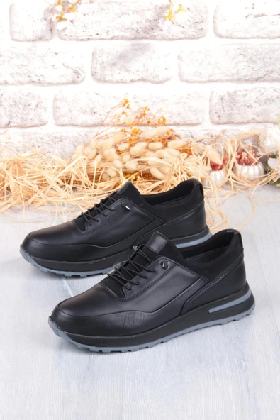 Mehmet Mete 42860 Face Hafif Rahat Lastik Bağcıklı Hakiki Deri Erkek Ayakkabı - Resim 4