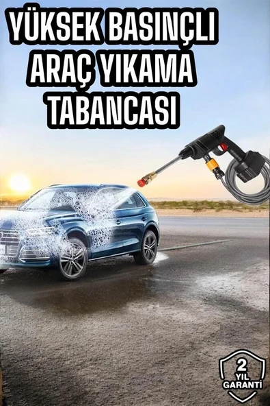 Bahçe ve Araba Yıkama Tabancası Su Basınçlı Hazneli Bataryalı Oto Yıkama - 2