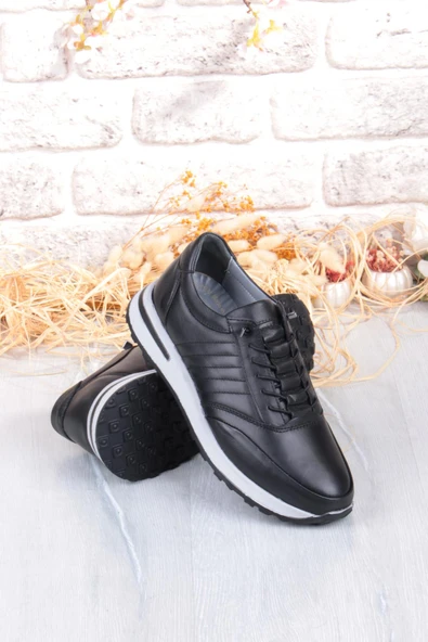 Mehmet Mete 42820 Face Hafif Rahat Lastik Bağcıklı Hakiki Deri Erkek Ayakkabı - Resim 6