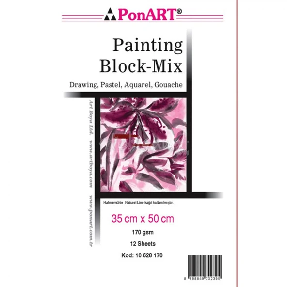 Ponart Painting Block Mix 170g 12 yp 35x50 ürün görseli