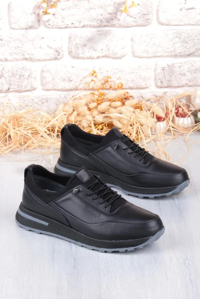 Mehmet Mete 42860 Face Hafif Rahat Lastik Bağcıklı Hakiki Deri Erkek Ayakkabı ürün görseli