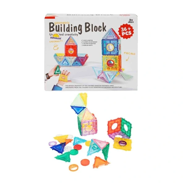 4842 NessiWorld-YFN-MANYETİK GEOMETRİK BLOKLU ŞEKİLLER 36 PRÇ ürün görseli 1