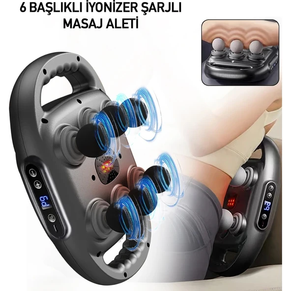 Şarjlı 6 Başlıklı Infrared Hilda Masaj Aleti Fonksiyonel Masaj Aleti Boyun Masaj Aleti Sırt Masaj Aleti Tüm Vücut Masaj Aleti Şarjlı Masaj Aleti Masaj ürün görseli