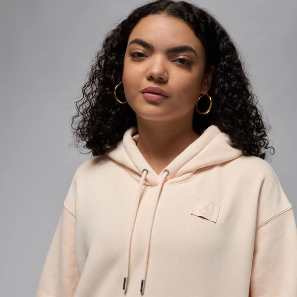 NİKE Jordan Flight Fleece Po Kadın Turuncu Sweatshirt fv7050-838 - Resim 3