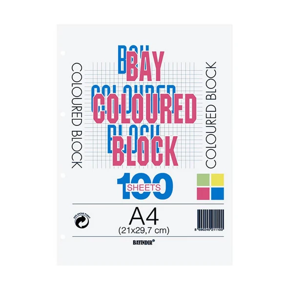 Bayındır Çizgili Klasör Yedeği A4 100 Yaprak 4 Renk ürün görseli