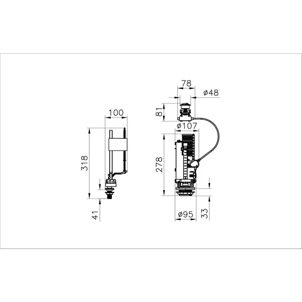 KALİTE VİTRA Rezervuar İç Takım, Alttan Su Girişli, 3/6 L - Resim 2