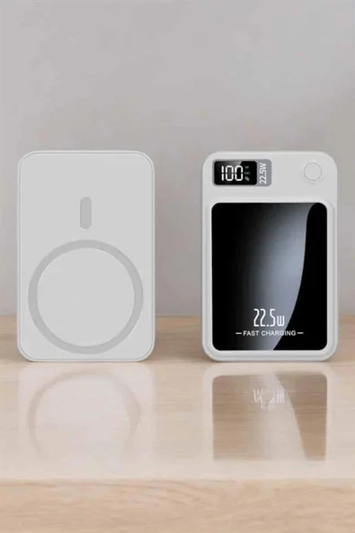iOS Uyumlu 22.5W Hızlı Şarj Magsafe Powerbank Dijital Göstergeli 10.000 mAh - 5