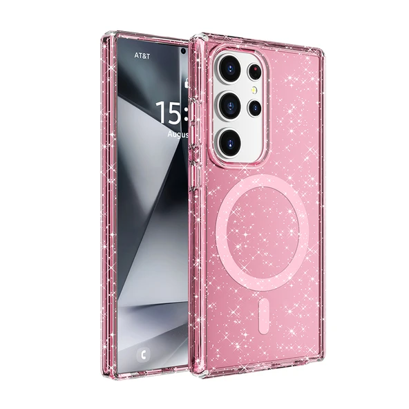 Galaxy S25 Ultra Kılıf M-safe Şarj Özellikli Parlayan Simli Saydam Renkli  Allstar Kapak ürün görseli