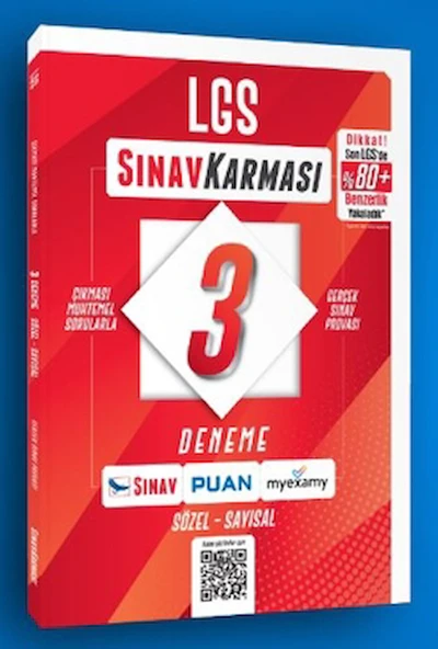 Sınav Karması 8. Sınıf LGS 3 Deneme / Kolektif / Sınav Yayınları / 9786256193260 ürün görseli