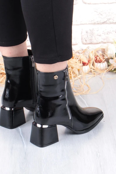 Pierre Cardin 54971 Açma Kırışık Fermuar Detaylı Kalın Topuklu Kadın Bot - 5