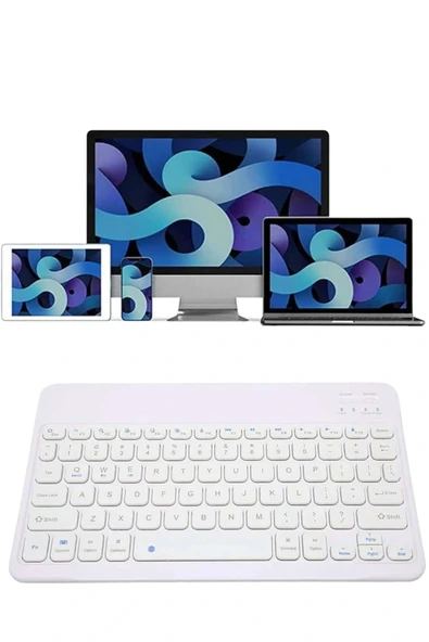 Bluetooh Wıreless Keyboard Siyah Q Klavye İOS Ipad Android Windows Uyumlu - 3