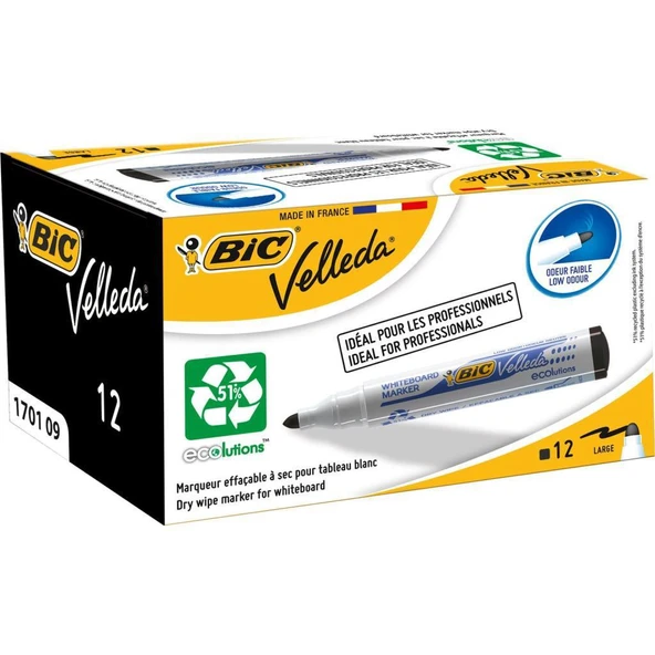Bic Beyaz Tahta Kalemi Velleda 1701 12 Li Siyah 904937 ürün görseli
