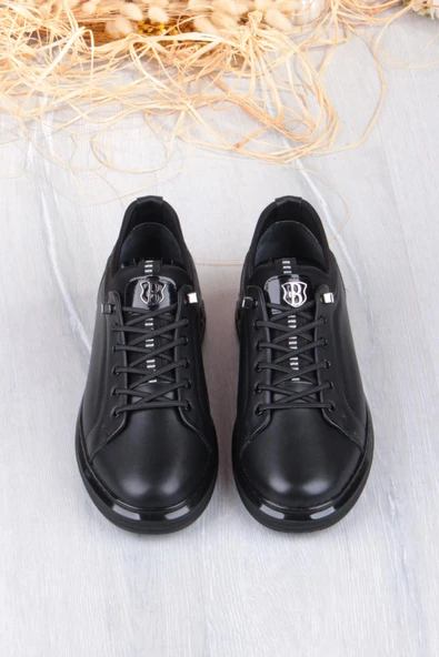 Mehmet Mete 42469 Rahat Hakiki Deri Lastik Bağcıklı Sneaker Erkek Ayakkabı - Resim 7