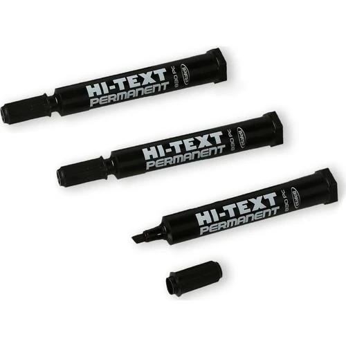 Hi-text 830 C Permanent Koli Kalemi Kesik Uç Siyah-12'li - Resim 3