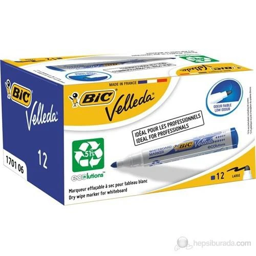 Bic Beyaz Tahta K. Velleda 1701 12 Li Mavi 904938 ürün görseli