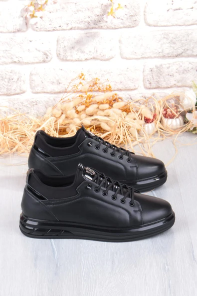 Mehmet Mete 42469 Rahat Hakiki Deri Lastik Bağcıklı Sneaker Erkek Ayakkabı - Resim 2