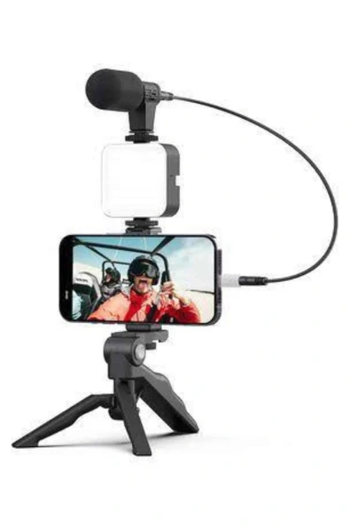 Video Making Kit Telefon Tutucu Vlog Video Mini Led Işıklı - 3