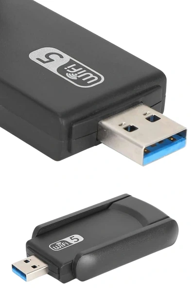 Wifi Adaptörü Bt5.0 Wifi 2'si Bir Arada Çift Bantlı Çift Anten - 3