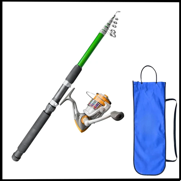 Uyguna-Yakala Olta Seti -300cm Taşıma Çantalı Olta Kamışı 40-80GR / 4000'lik Olta Makinesi (Yeşil) - LER.094 ürün görseli