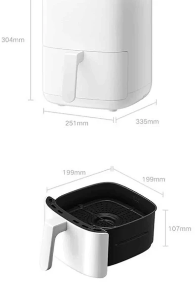 Hava Fritözü 4L Airfryer Pratik Uzun Ömürlü Yağsız Pişirme Taşınabilir - 4