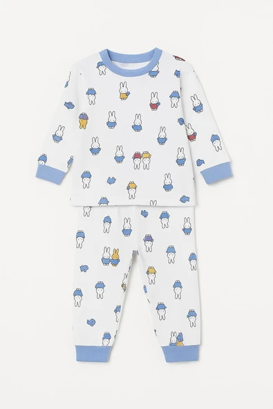 Tavşan Desenli Erkek Bebek Pijama Takım - Resim 2