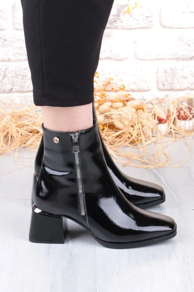 Pierre Cardin 54971 Açma Kırışık Fermuar Detaylı Kalın Topuklu Kadın Bot - 2