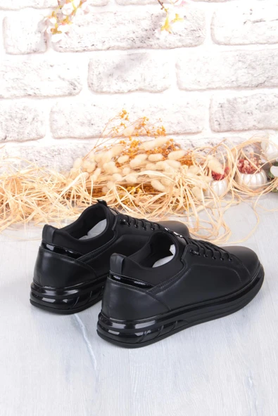 Mehmet Mete 42469 Rahat Hakiki Deri Lastik Bağcıklı Sneaker Erkek Ayakkabı - Resim 5