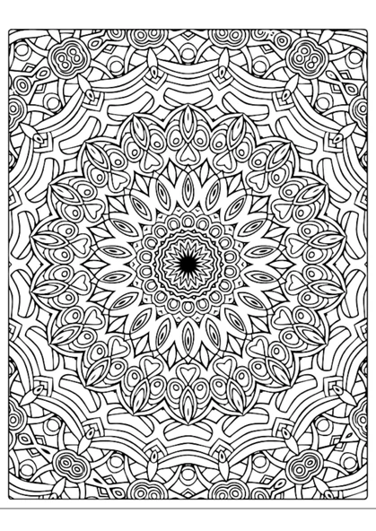 Zor Mandalalar Boyama Kitabı Arkası Boş   Spiralli - Resim 4