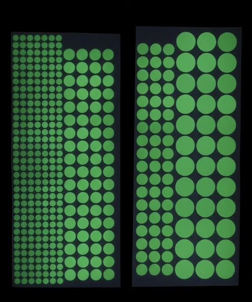 Fosforlu Etiket Karanlıkta Işık Veren Yıldız Tozu Etiketleri - Resim 3