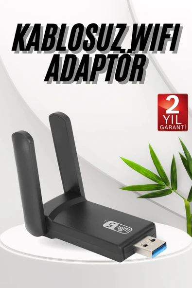 Wifi Adaptörü Bt5.0 Wifi 2'si Bir Arada Çift Bantlı Çift Anten - 1