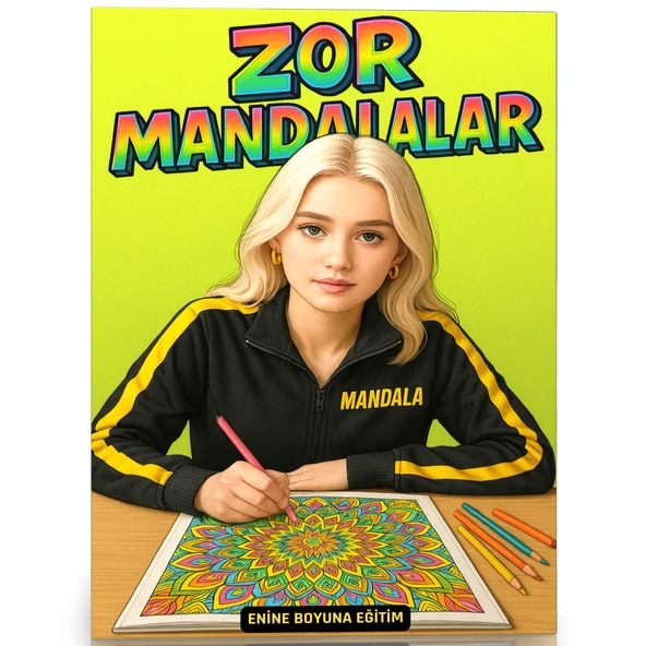 Zor Mandalalar Boyama Kitabı Arkası Boş   Spiralli ürün görseli 1