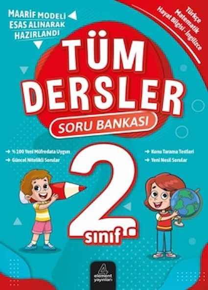 2. Sınıf Tüm Dersler Soru Bankası / Yunus Emre Çekiç / 4 Element Yayınları / 9786052573457 ürün görseli