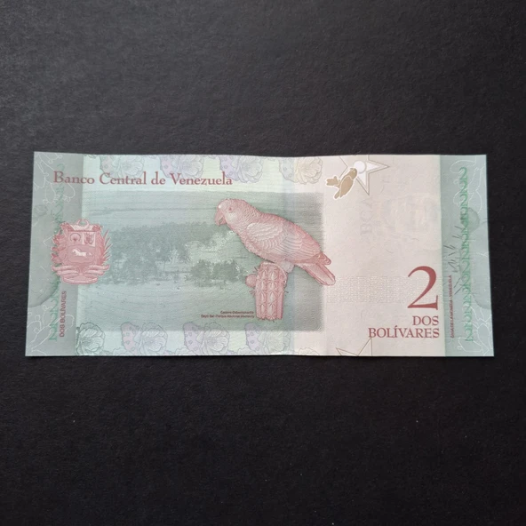 Escoines Koleksiyon 3996368f6b863e7679 2018 Venezuela 2 Bolivar ÇİL kağıt para - Resim 4