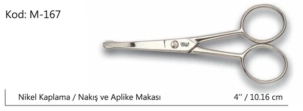 Rose Europe Aplike ve Nakış Makası Kıvrık Küt Uçlu No:4 10,16 CM - Resim 2