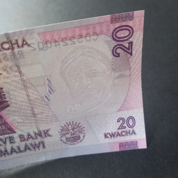 Escoines Koleksiyon 3996368f424728d26d 20 Kwacha malavi Çil eski yabancı kağıt para - Resim 2