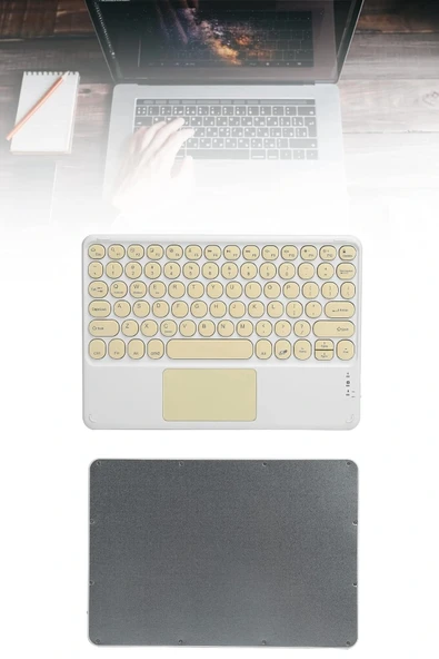 Touchpad Tüm Cihazlara Uyumlu Bluetooth Klavye Touchpad Slim Kablosuz Wifi Q Klavye - 3