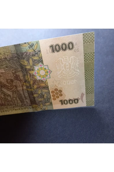 Escoines Koleksiyon 3996368f6345c0f747 Suriye 1000 Pound ÇİL eski yabancı kağıt para - Resim 2