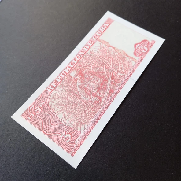 Escoines Koleksiyon 3996368f6b37c5f65e 2005 Küba 3 pesos ÇİL che-guevara eski yabancı kağıt para - Resim 4