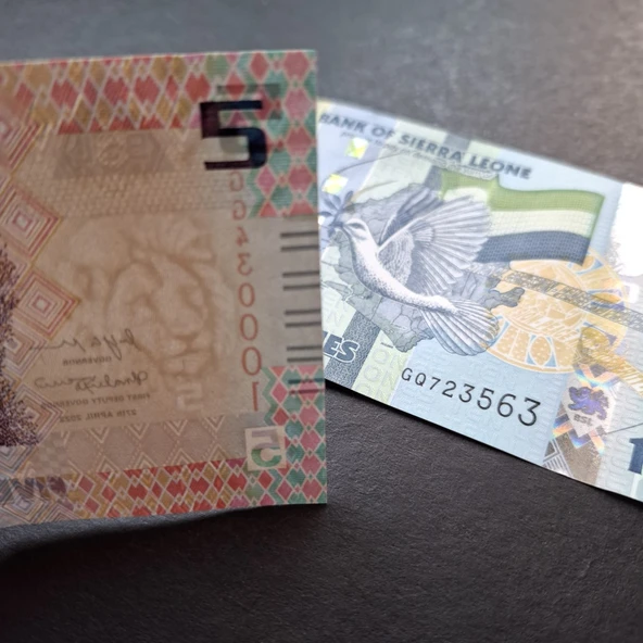 Escoines Koleksiyon 3996368f63b23afa0c 2022 Sierra 5/10 leones takım ÇİL kağıt para - Resim 5