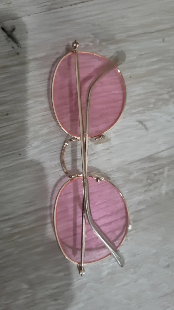 Dekoratif güneş gözlük ikinci el pembe cam - 2